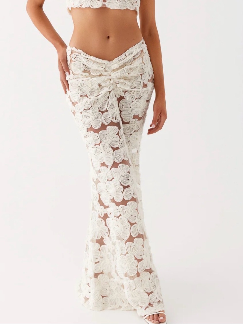 Peppermayo Ivory Floral Maxi Skirt